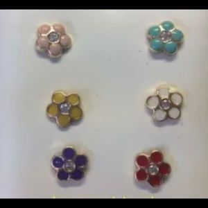 14k Solid Gold Enamel CZ flower🌸Earrings for Kids